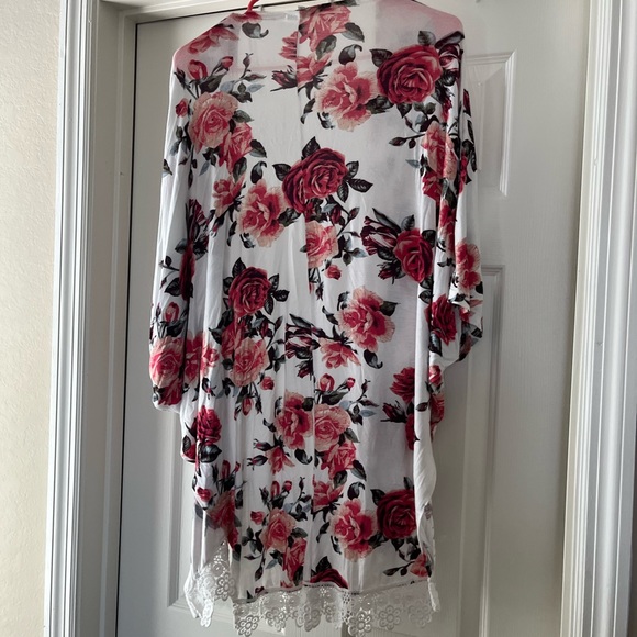 Kimono Shaw Floral Coverup - Picture 3 of 5